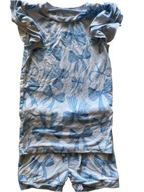 3T Bums and Roses Blue Bow Shorts and Shirt Set